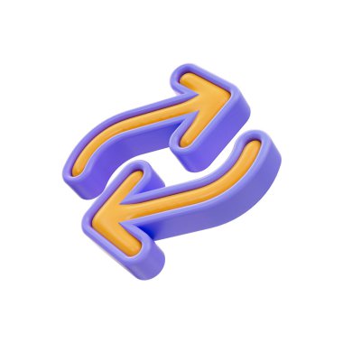 gerçekçi parlak çizgi film dönüş işareti simgesi 3d yenilenmiş oklar tecavüz sembolü