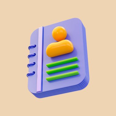 karikatür görünümü belgesi kullanıcı simgesi sürücü ehliyeti kimlik bilgileri için 3d hazırlama kavramı