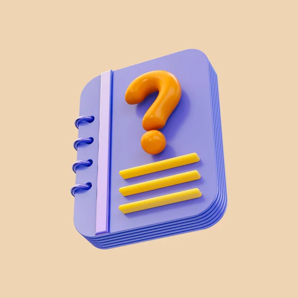 Document Question Mark Icon Render Concept Warning Caution Alert Messages — Stock Photo, Image