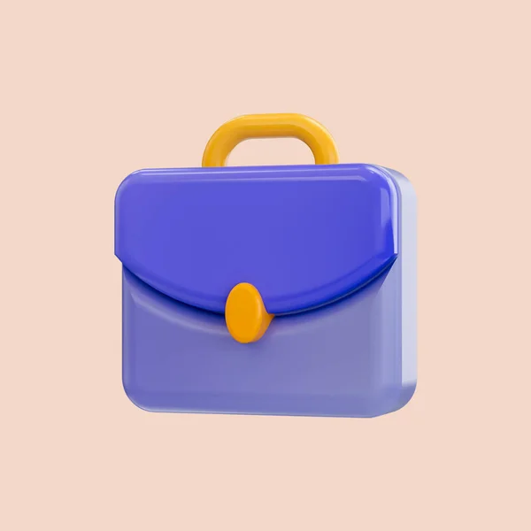 Cartoon Look Briefcase Icon Render Concept Schoolbag Education Learning Business — Stock Photo, Image