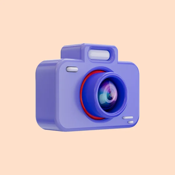 Icono Cámara Render Concepto Para Fotografía Vídeo Fotógrafo Equipo Medio — Foto de Stock