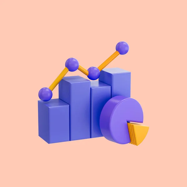Business Chart Growth Icon Rendering Concept Trading Stock News Creativo — Foto Stock