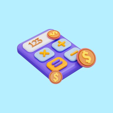 karikatür görünümü dolar para hesap makinesi simgesi yönetim finansal planlama için 3d yorumlama kavramı