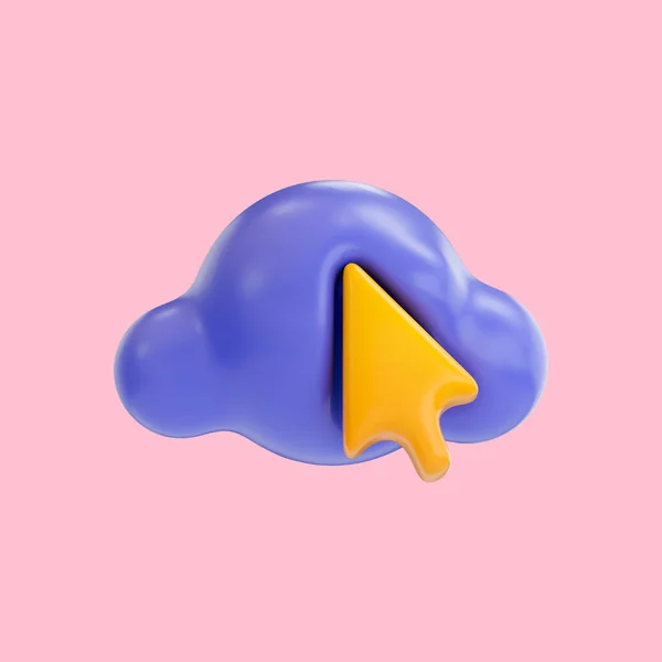 Cartoon Look Cloud Selectie Pictogram Renderen Concept Voor Bestand Gegevens — Stockfoto