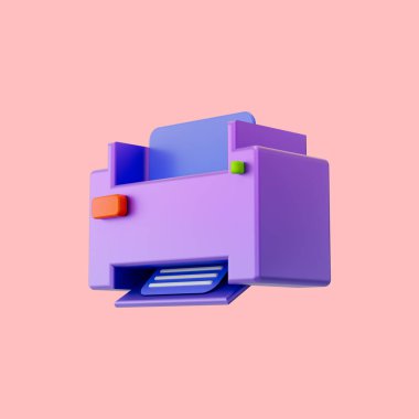 Journal Printer simgesi veri dosyası yazdırma ve ofis profesyonel işi için 3d hazırlama kavramı