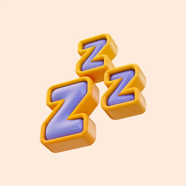 Cartoon Look Snooze Icon Render Concept Sleeping Bed Tired Beautiful — Stock Photo, Image