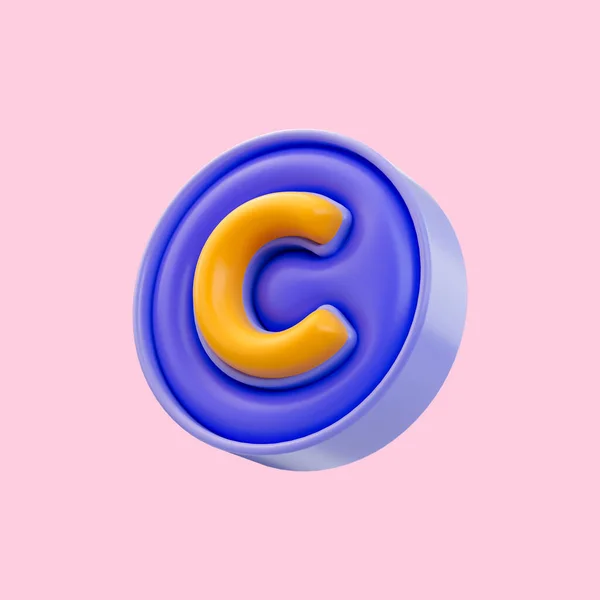 Urheberrechtssymbol Renderkonzept Für Eingetragene Marke Dienstleistungsmarke Und Website Zeichen Symbol — Stockfoto