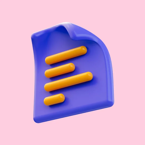 Real Glossy Document Icon Render Concept Office Financial Important Files — 스톡 사진