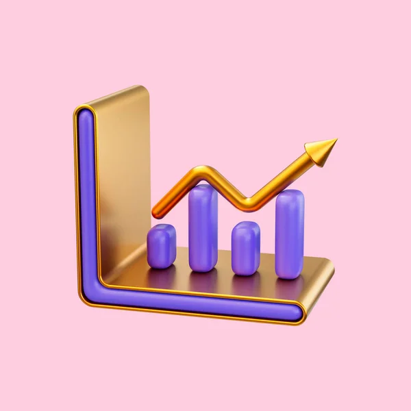 Business Chart Icona Concetto Rendering Rapporti Investimento Profitto Crescita Marketing — Foto Stock
