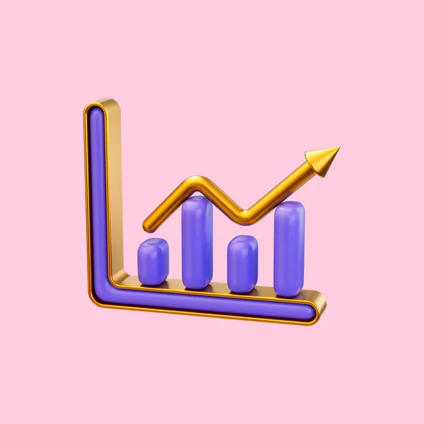Gráfico Negócios Ícone Renderização Conceito Para Apresentações Relatórios Investimento Crescimento — Fotografia de Stock