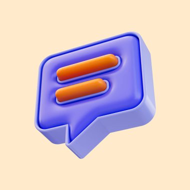 Sosyal medya ve web sitesinde haberleşme konuşması ilanı için yorum ikonu 3d yorumlama kavramı 