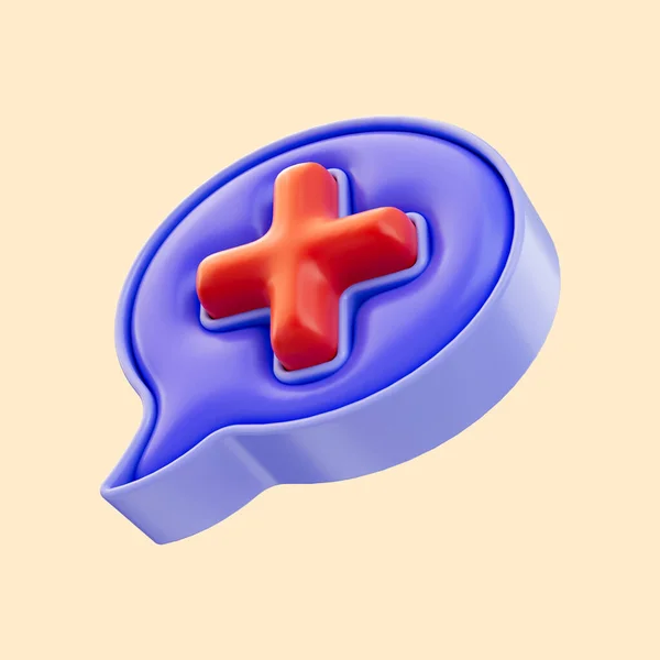 Cuadro Comentarios Icono Render Concepto Para Comunicación Servicio Médico Tratamiento — Foto de Stock