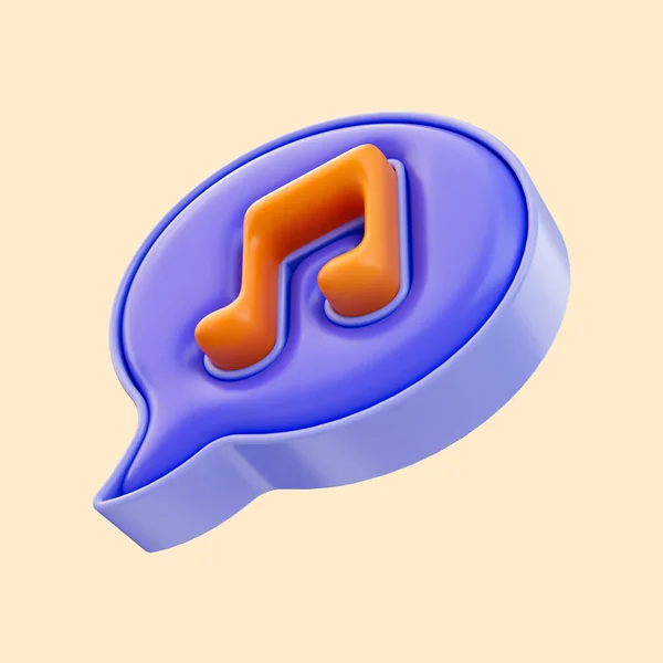 Commentaar Muziek Icoon Renderen Concept Voor Song Album Afspeellijst Communicatie — Stockfoto