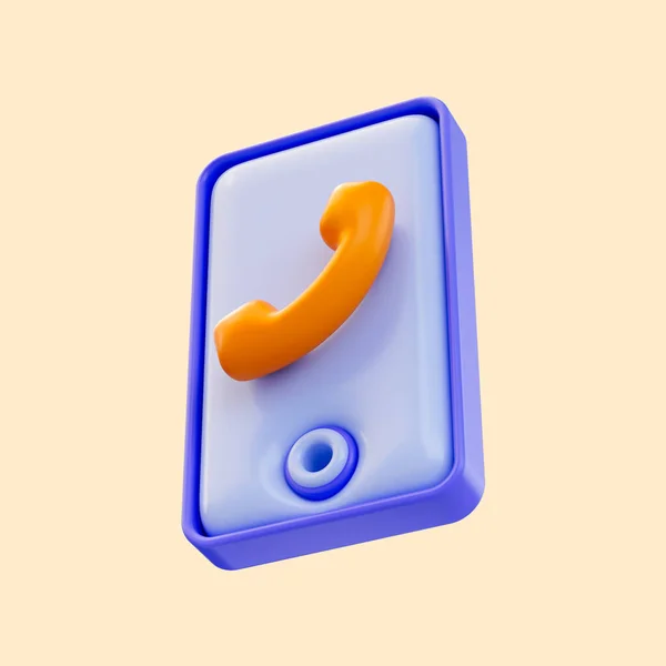 Smart Phone Call Icon Render Concept Dial Number Telecommunication Speak — Foto de Stock