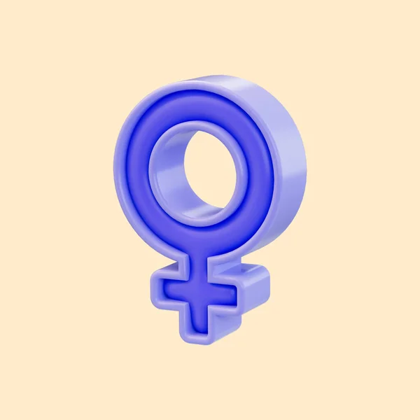 Мультяшний Вигляд Значка Венери Концепція Рендерингу Жіночого Гендерного Людського Знаку — стокове фото
