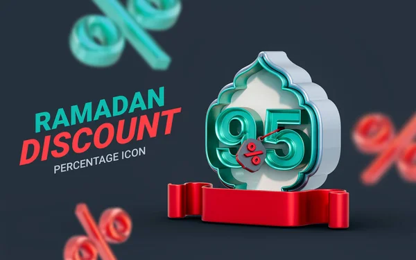 Ramadan Eid Mega Sale Percent Discount Special Offer Promotion Poster — Stock Photo, Image