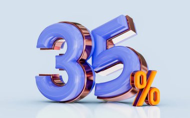 gerçekçi ışıltılı% 35 indirimli pankart satışı 3 boyutlu satış teklifi sunma konsepti