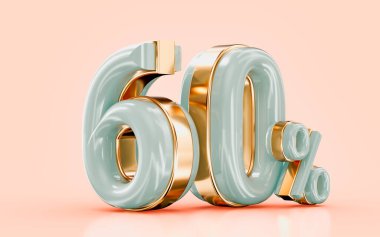 gerçekçi parlak% 60 indirimli pankart satışı 3 boyutlu pazarlama teklifi sunma konsepti