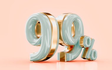 gerçekçi parlak% 99 indirimli pankart satışı 3D pazarlama teklifi sunma konsepti