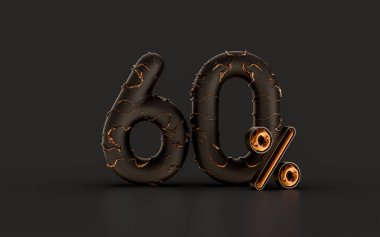 Kara Cuma için% 60 indirimli pankart, arka plan üzerinde altın etkisi.