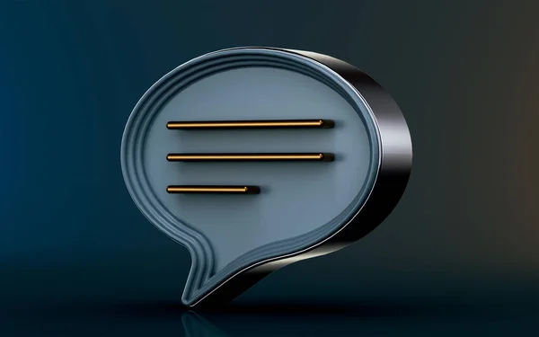 Comment Text Icon Dark Background Render Concept Communication Talk Message — 스톡 사진