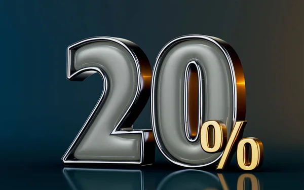 Percent Discount Mega Sell Offer Glass Effect Dark Background Render — Stock Fotó