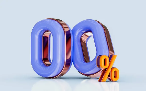 Realistic Glossy Percent Interest Sale Banner Golden Effect Render Concept — Stock Fotó