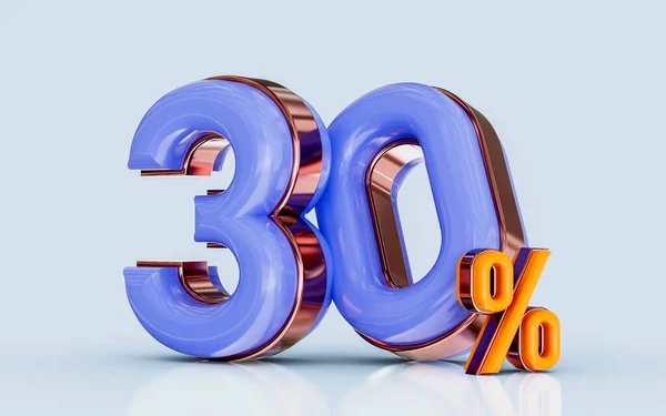 Realistic Glossy Percent Discount Sale Banner Golden Effect Render Concept — стоковое фото