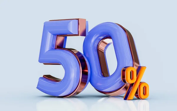 Realistic Glossy Percent Discount Sale Banner Golden Effect Render Concept — Stock Fotó