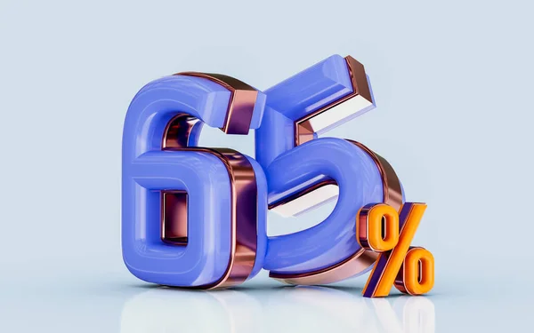 Realistic Glossy Percent Discount Sale Banner Golden Effect Render Concept — Φωτογραφία Αρχείου