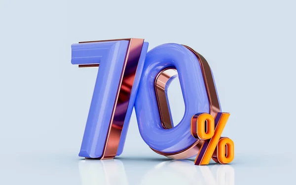 Realistic Glossy Percent Discount Sale Banner Golden Effect Render Concept — Stockfoto
