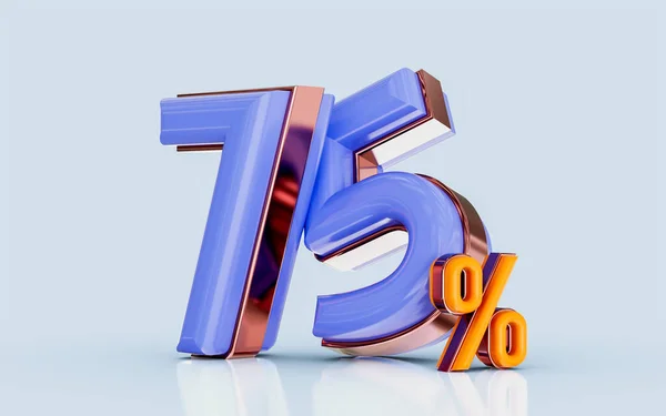 Realistic Glossy Percent Discount Sale Banner Golden Effect Render Concept — Stockfoto