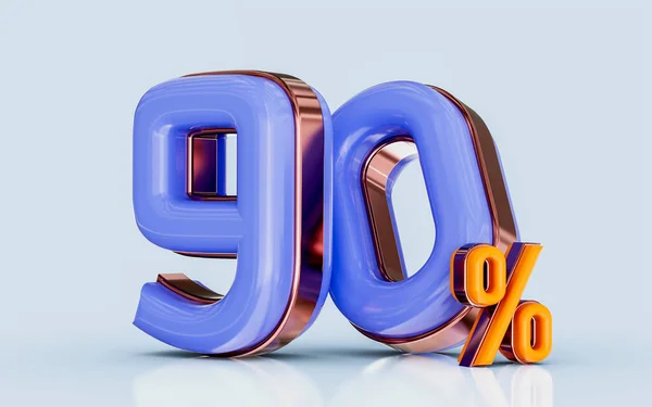Realistic Glossy Percent Discount Sale Banner Golden Effect Render Concept — Stok fotoğraf