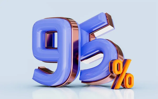 Realistic Glossy Percent Discount Sale Banner Golden Effect Render Concept — Stockfoto