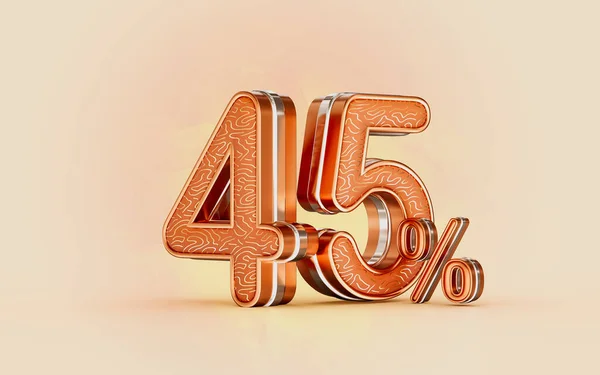 Percent Discount Sale Banner Gold Effect Render Concept Shopping Marketing — Foto Stock
