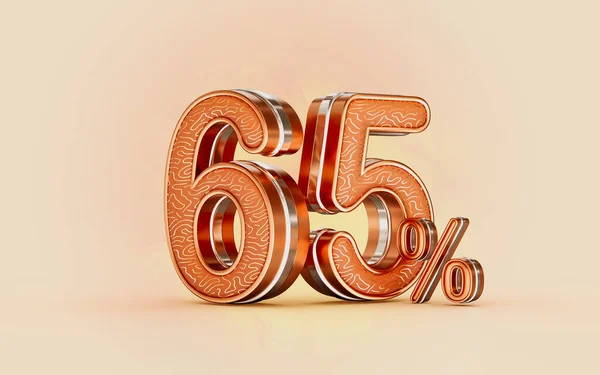 Percent Discount Sale Banner Gold Effect Render Concept Shopping Marketing — Φωτογραφία Αρχείου