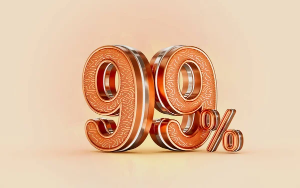 Percent Discount Sale Banner Gold Effect Render Concept Shopping Marketing — Stok fotoğraf