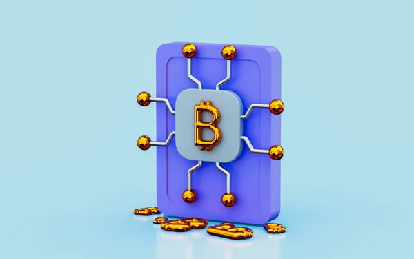 Bitcoin Netzwerk Illustration Digitale Währung Zahlungsmethode Technologie Kryptowährung Sharing — Stockfoto
