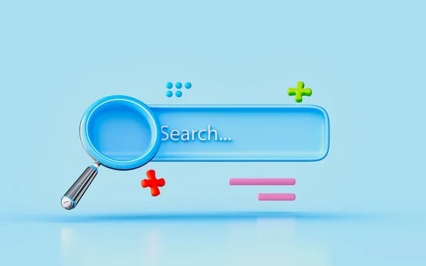 Magnify Glass Illustration Search Bar Finding News Information Entertainment Idea — Stock Photo, Image