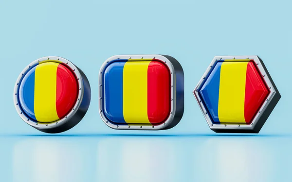사각형 육각형으로 루마니아의 깃발을 만든다 — 스톡 사진