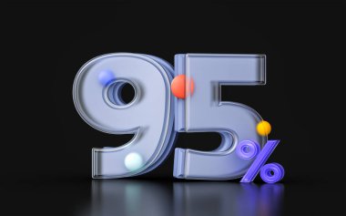 Glasmorfizm% 95 indirimli indirim kuponu sembolü 3d indirimli pankart satışı büyük teklif promosyonu