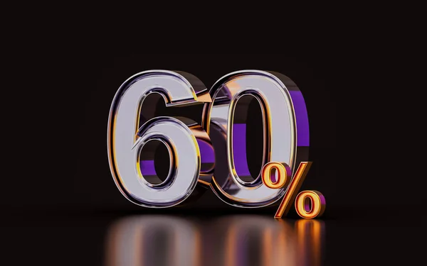 Realistic Glossy Percent Discount Offer Dark Background Illustration Purchase Product — Stockfoto