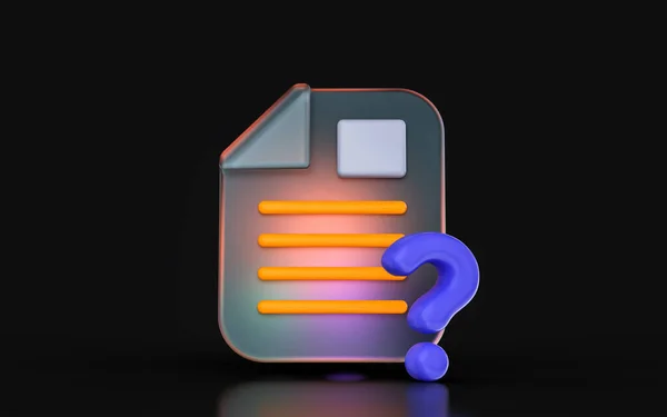 Glass Morphism Document Question Mark Icon Colorful Gradient Light Dark — Fotografia de Stock