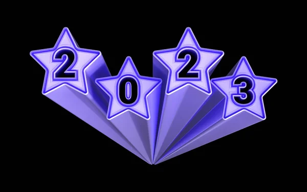 Happy New Year 2023 Star Shape Designee Very Peri Color — Fotografia de Stock