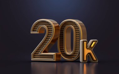 20 bin takipçiye teşekkür ederim. Çevrimiçi sosyal afiş. Mutlu bayramlar.