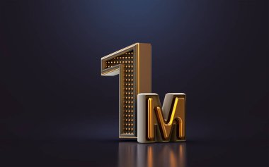 1 milyon takipçiye teşekkür ederim. Çevrimiçi sosyal afiş. Mutlu bayramlar.