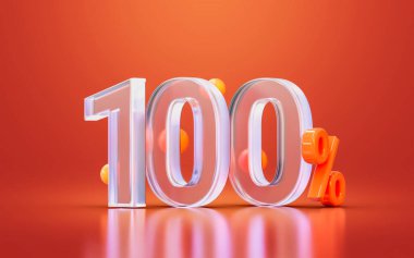 Cam morfizmi çevrimiçi büyük satış teklifi için yüzde yüz gerçekçi sayı, indirim, nakit 3d.
