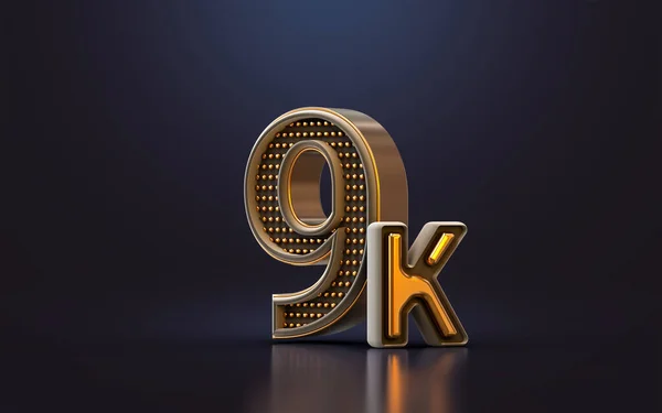 Gold Luxury Thank You 9Kfollowers Online Social Banner Happy Celebration — Stock Fotó