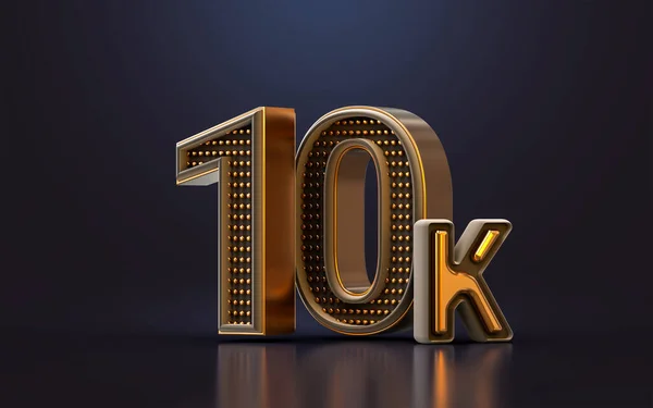 Gold Luxury Thank You 10K Followers Online Social Banner Happy — Stockfoto