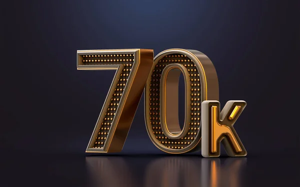 Goud Luxe Dank Voor 70K Volgers Online Social Banner Gelukkig — Stockfoto